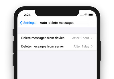 Delete Messages Automatically on iOS and Android.