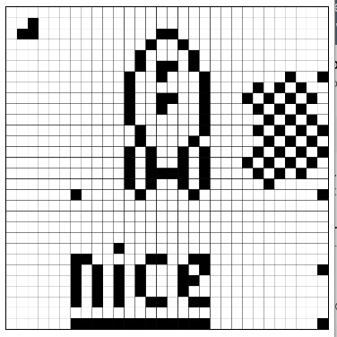 a screenshot of pixel.xdc, the pixels show a rocket.